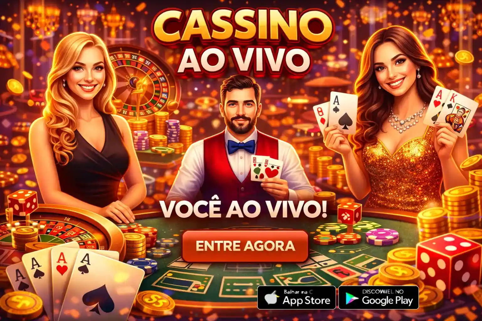 Cassino ao vivo com crupiê real e mesas de cartas