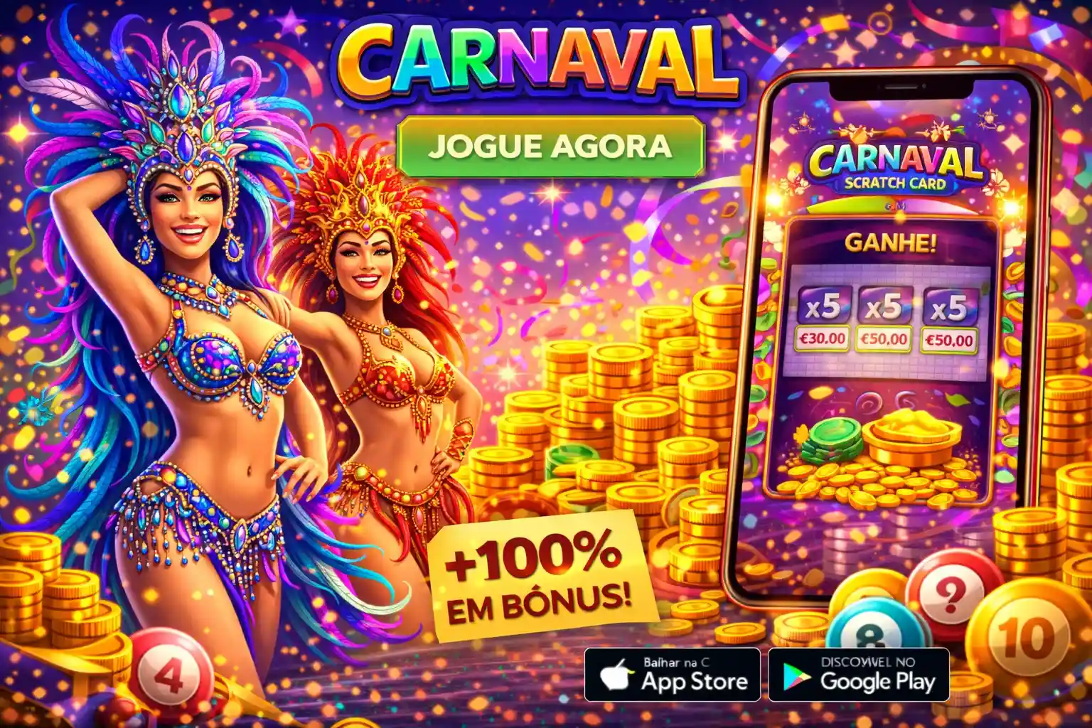 Jogo instantâneo de carnaval
